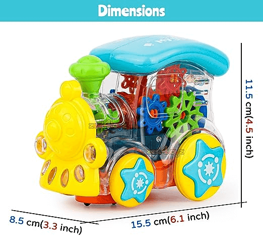 Uttam Toys Gear Train Engine Musical Sound Toy with Lights - Multicolors