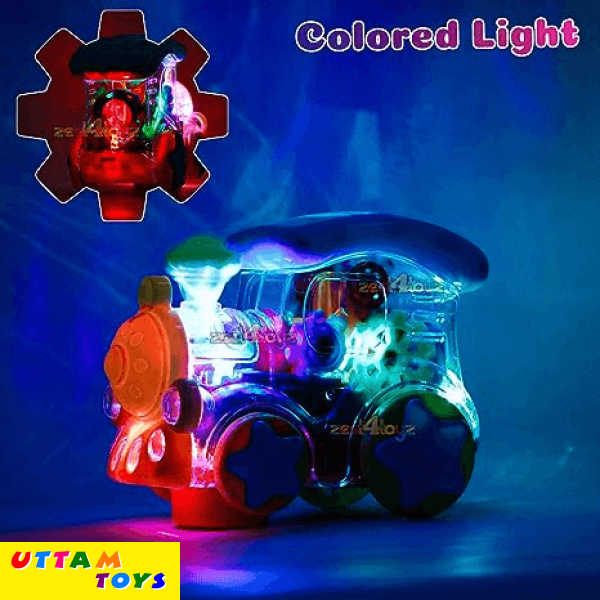 Uttam Toys Gear Train Engine Musical Sound Toy with Lights - Multicolors