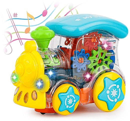 Uttam Toys Gear Train Engine Musical Sound Toy with Lights - Multicolors