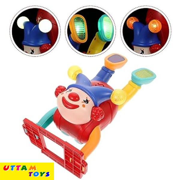 Uttam Toys Upside Down Clown Toy with Lights and Sound Crazy Circus Handstand Walking Joker Toys