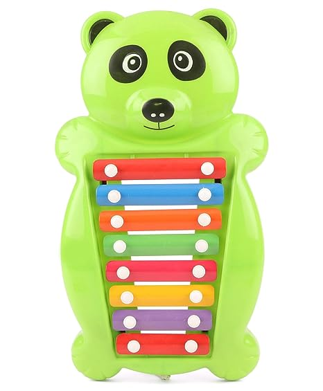 Prime Panda Xylophone 2 in 1 Musical Toy & Pull Along Toy with 8 Notes Non Toxic no Batteries Yellow - Multicolors