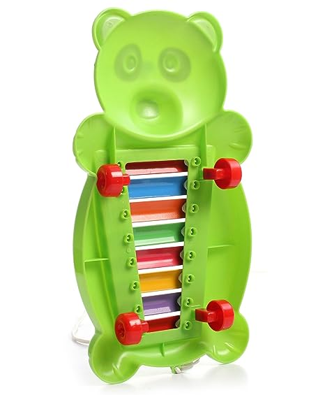 Prime Panda Xylophone 2 in 1 Musical Toy & Pull Along Toy with 8 Notes Non Toxic no Batteries Yellow - Multicolors