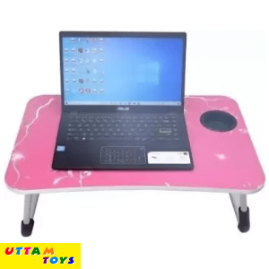 Uttam Toys Wood Portable Study & Laptop Table pink folwer Portable Table