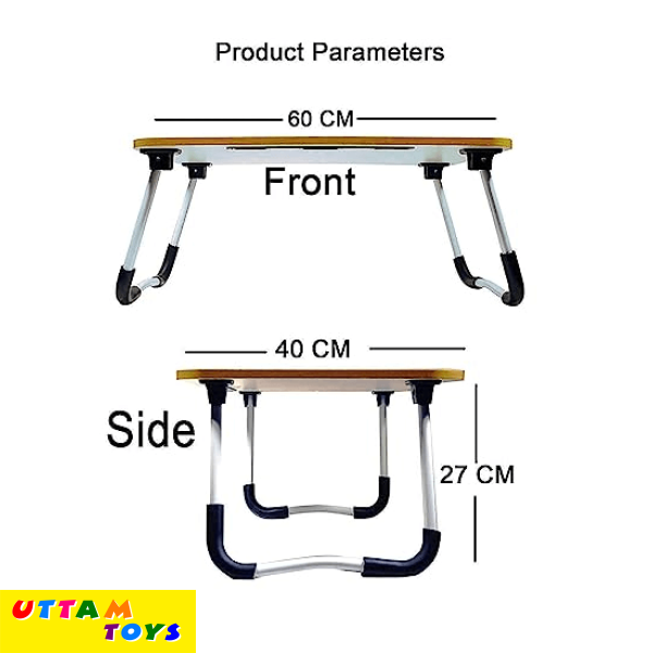 Uttam Toys Study Table Bed Home Wooden Foldable Students Stand Office Computer Desk Folding Work Tables laptops Portable (Pink)