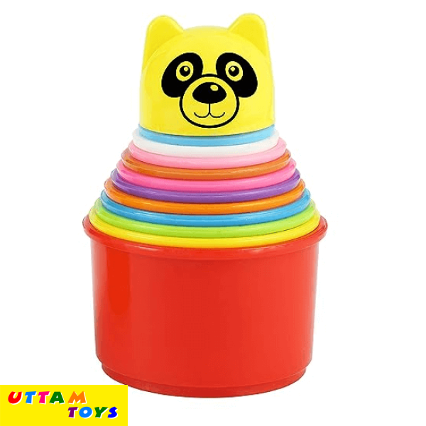 Toy Fun 2 in 1, Stacking Toys for Kids. Rock N Stack Panda Ring and Stacking Cups Combo Set