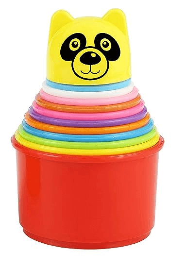 Toy Fun 2 in 1, Stacking Toys for Kids. Rock N Stack Panda Ring and Stacking Cups Combo Set