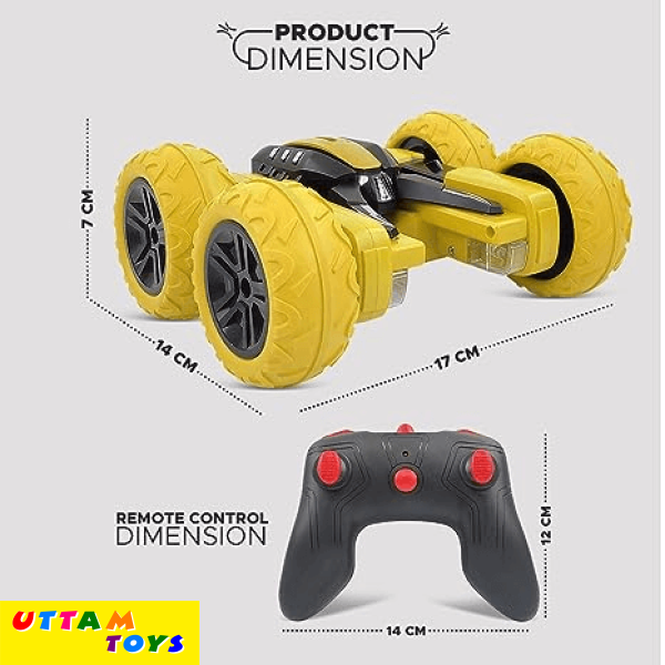 Uttam Toys Super 360° Car Double Sided Rotating RC Stunt Car Remote Control Car Toy with in-Built Rechargeable Battery