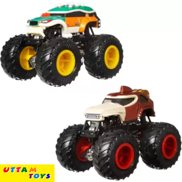 HOT WHEELS Monster Trucks Demolition Doubles 1:64 Scale,2 Monster Trucks (Multicolor)