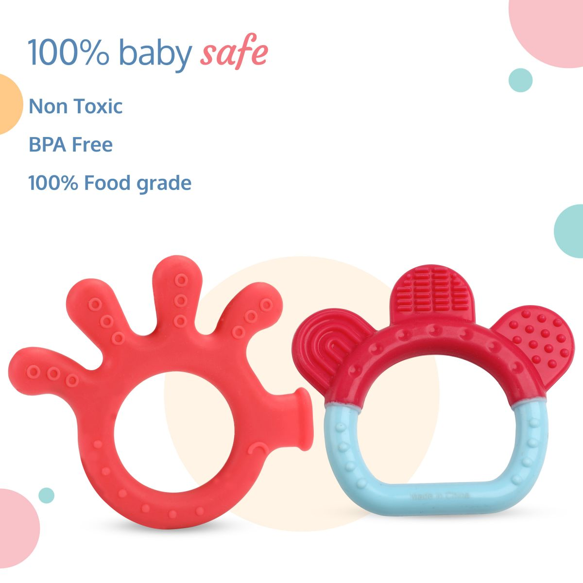 LuvLap Baby Silicone Teether for teething gums, Finger & Ring