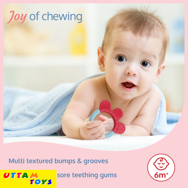 LuvLap Baby Silicone Teether for teething gums, Finger & Ring