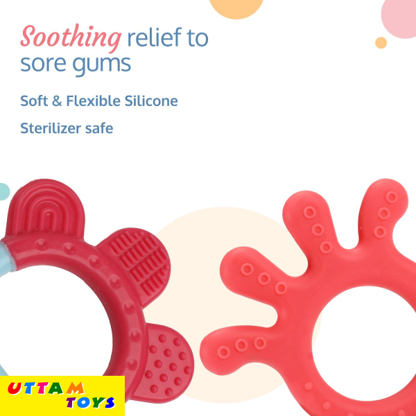 LuvLap Baby Silicone Teether for teething gums, Finger & Ring v