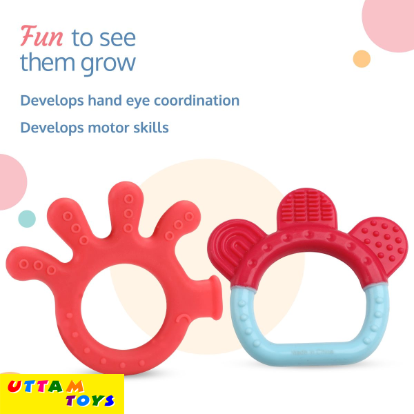 LuvLap Baby Silicone Teether for teething gums, Finger & Ring