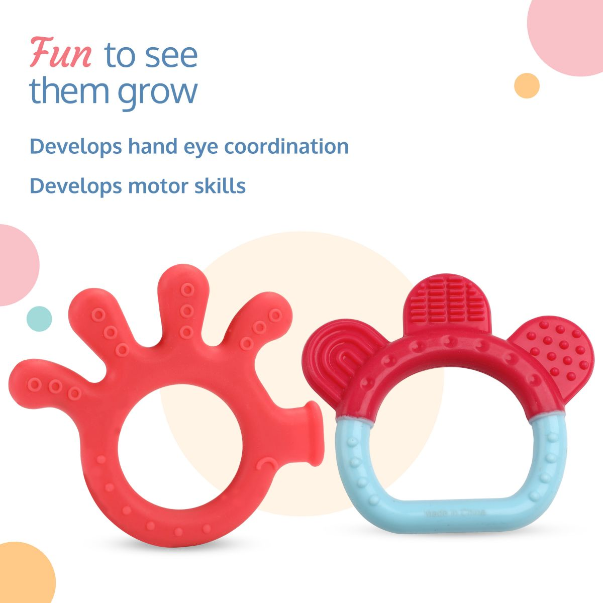 LuvLap Baby Silicone Teether for teething gums, Finger & Ring