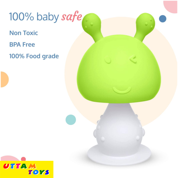 LuvLap Silicone Baby Teether Of Mushroom Shape ( Green)