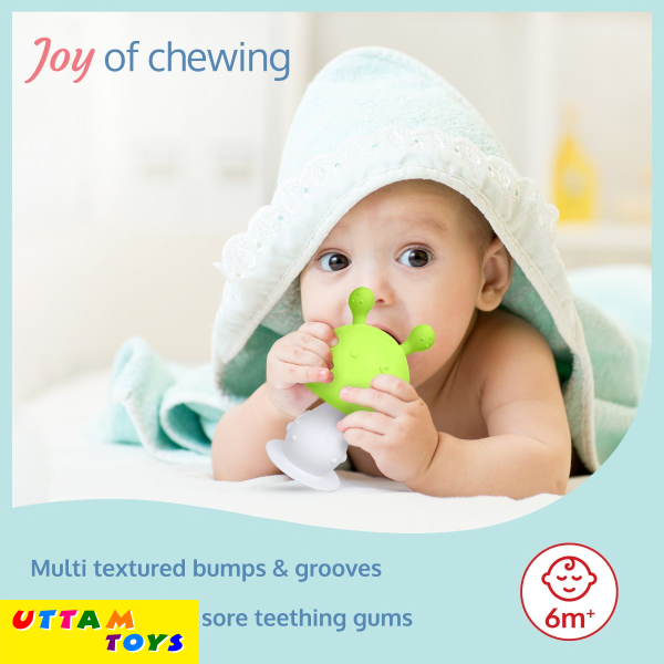 LuvLap Silicone Baby Teether Of Mushroom Shape ( Green)