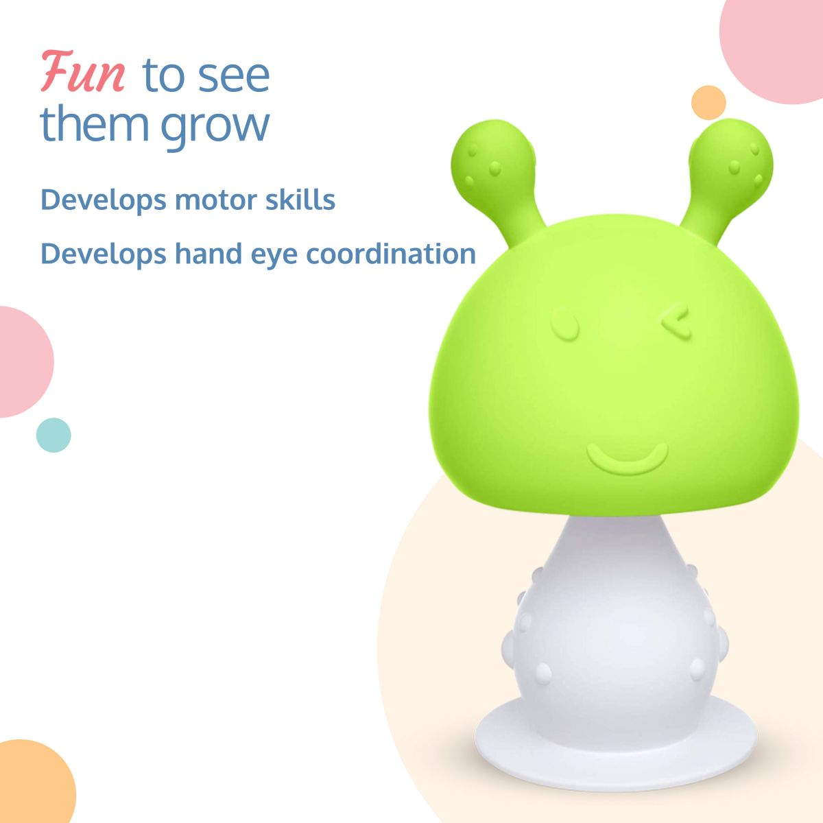 LuvLap Silicone Baby Teether Of Mushroom Shape ( Green)