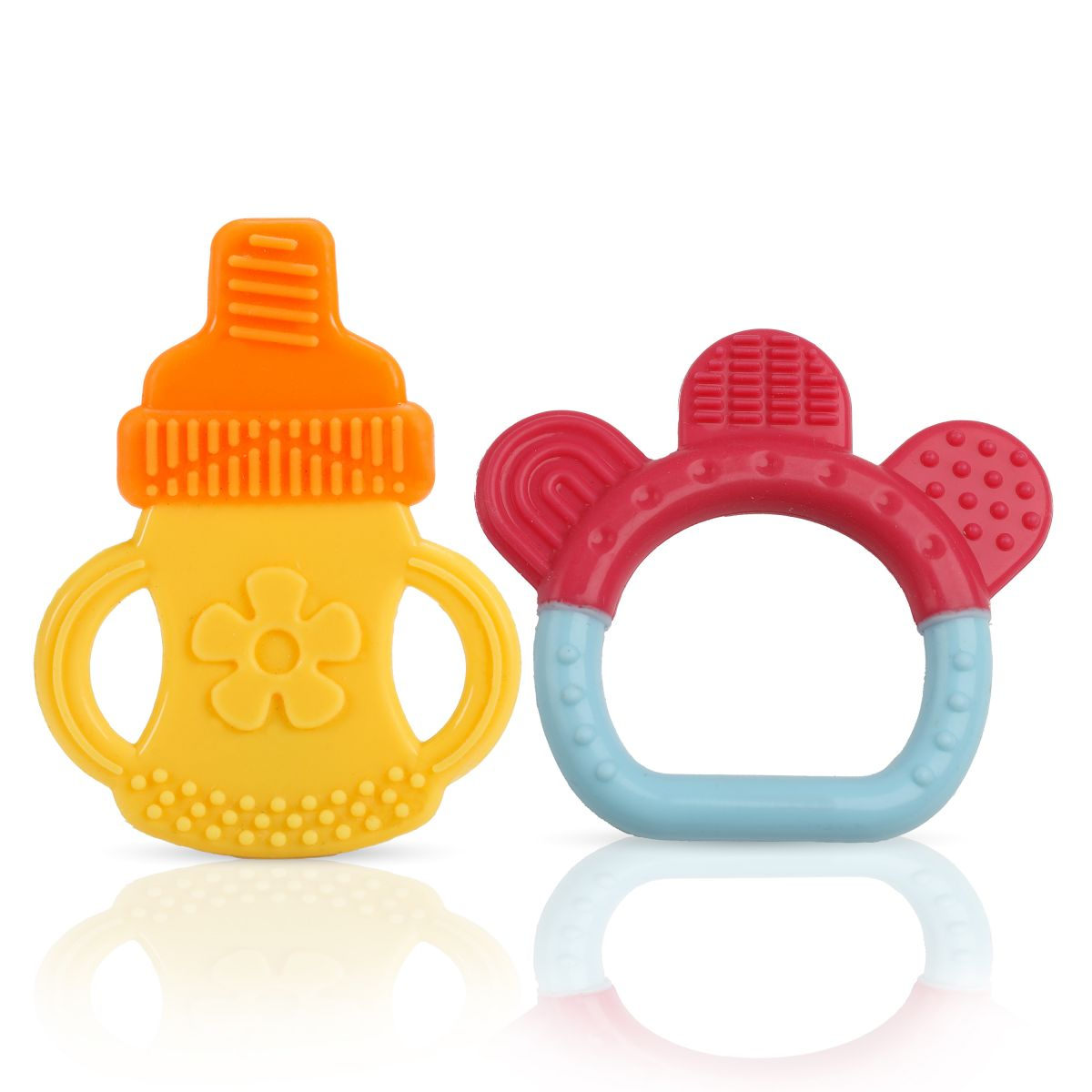 LuvLap Baby Silicone Teether (Orange & Yellow)