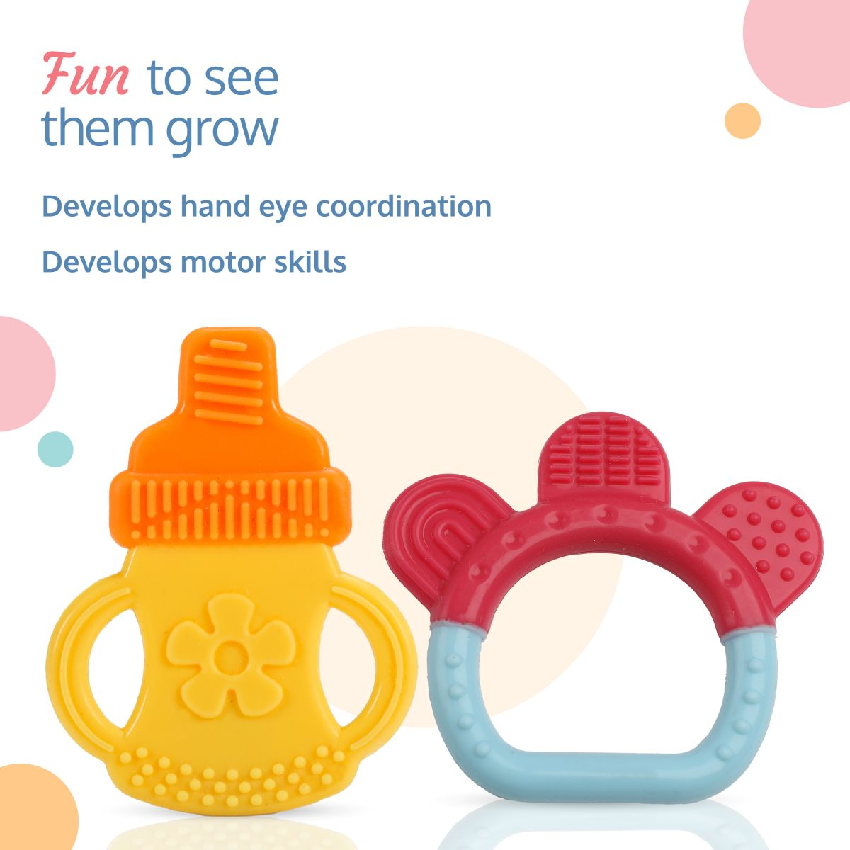 LuvLap Baby Silicone Teether (Orange & Yellow)