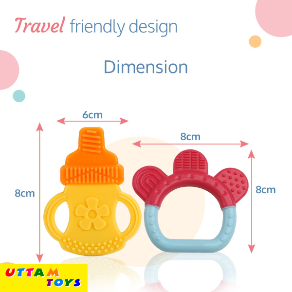 LuvLap Baby Silicone Teether (Orange & Yellow)