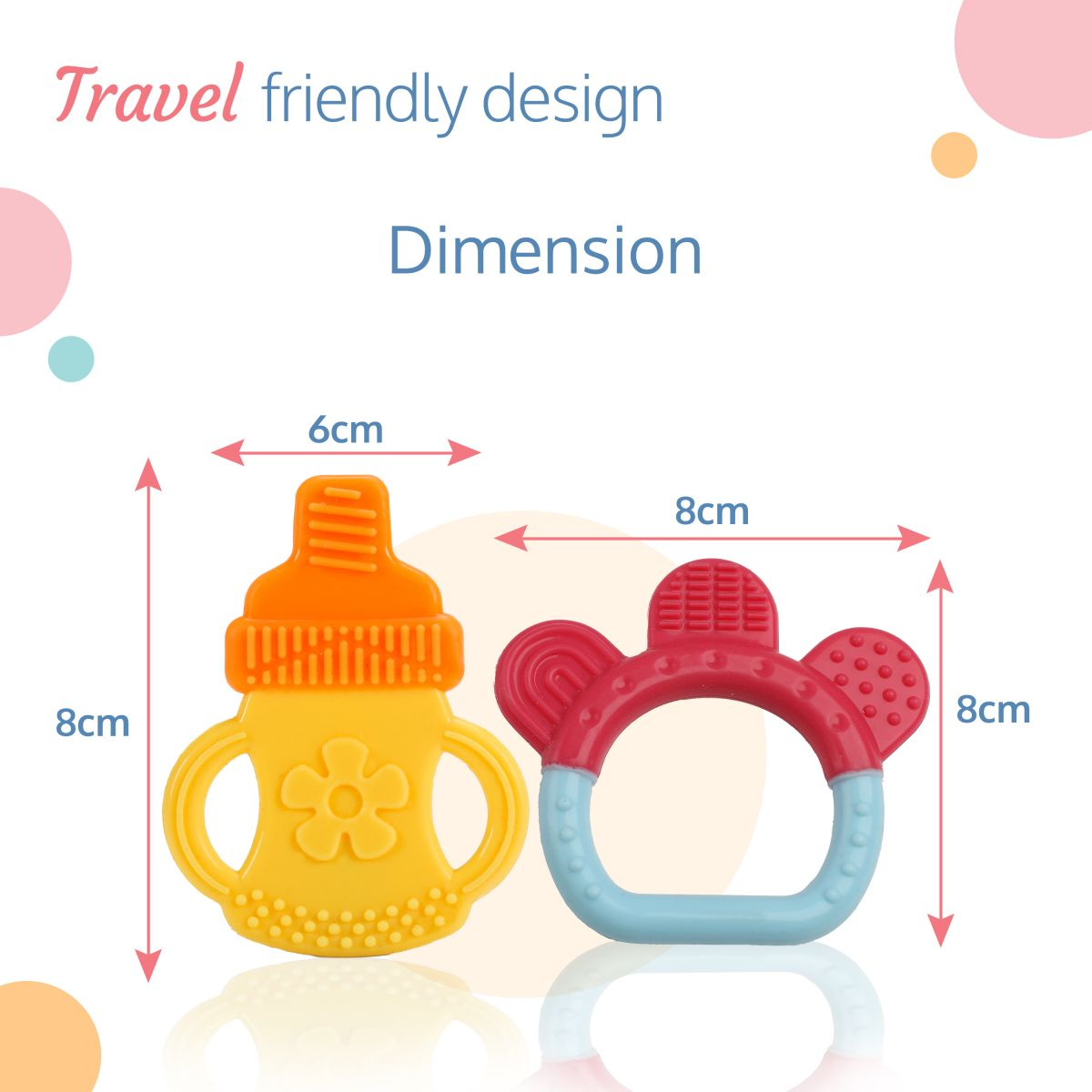 LuvLap Baby Silicone Teether (Orange & Yellow)