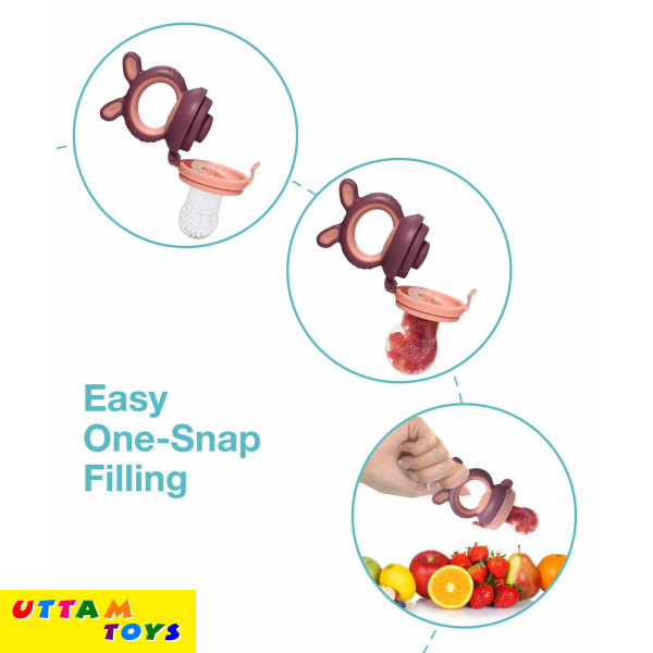 Luvlap Silicone Food & Fruit Nibbler - Pink