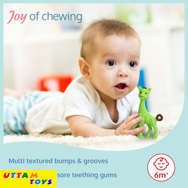 LuvLap Tiny Giffy Silicone Teether (Green)