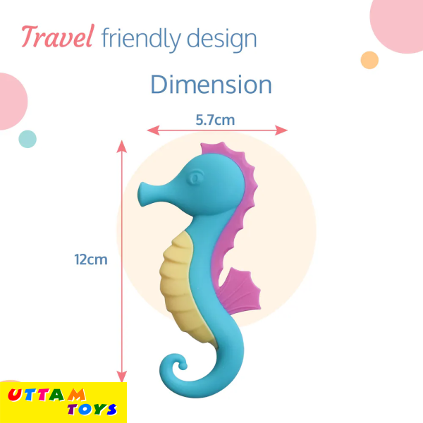 LuvLap Multicolor Silicone Sea Horse Baby Teether