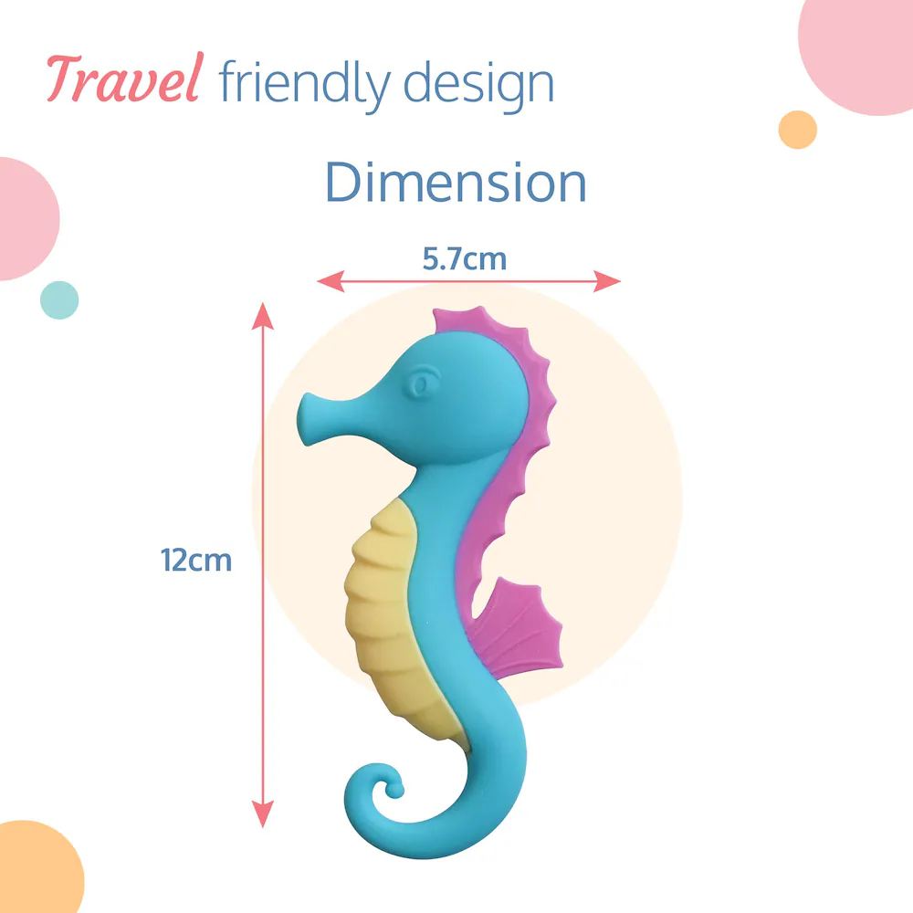 LuvLap Multicolor Silicone Sea Horse Baby Teether