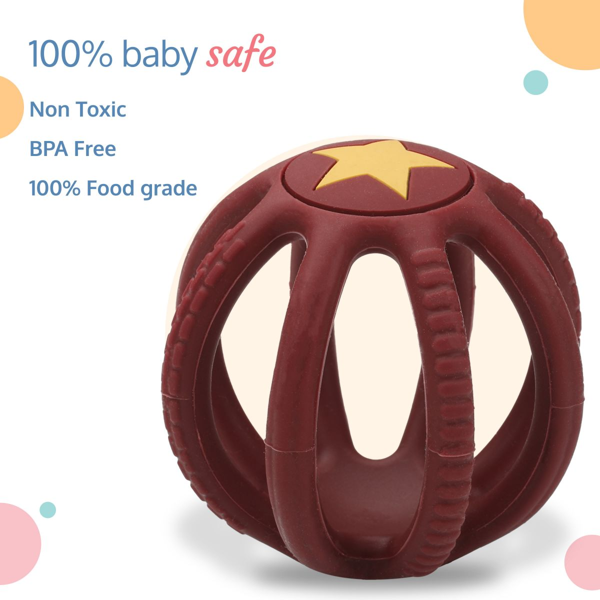 LuvLap Baby Teether (Maroon)