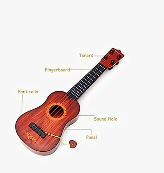 Guitar Toy 4-String Acoustic Music Learning Toys | Musical Instrument Educational Toy Guitar for Beginner | Sound Toys Best Gift for Kids | Age 3-12 (Product Colour May Vary)