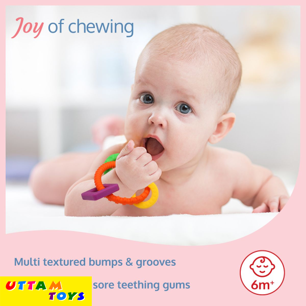 LuvLap Baby Ring Shaped Teether (Multicolor)