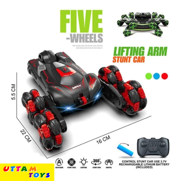 AGBO Stunt Laser MAX 6WHEEL, RC Stunt Car 360 Degree Spinning High Speed Telescopic Rotating Remote Control Six Wheels Climbing rc Toy Drift Stunt car