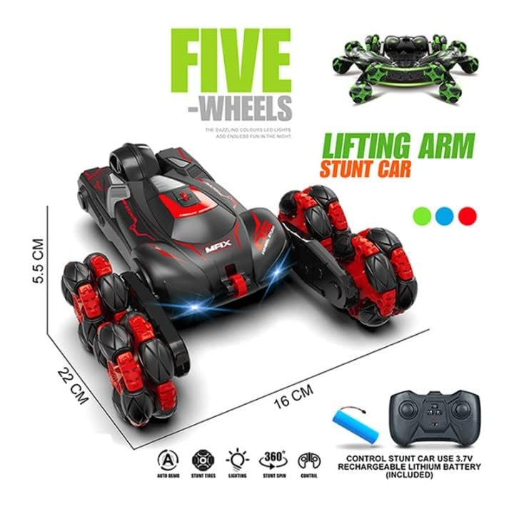 AGBO Stunt Laser MAX 6WHEEL, RC Stunt Car 360 Degree Spinning High Speed Telescopic Rotating Remote Control Six Wheels Climbing rc Toy Drift Stunt car