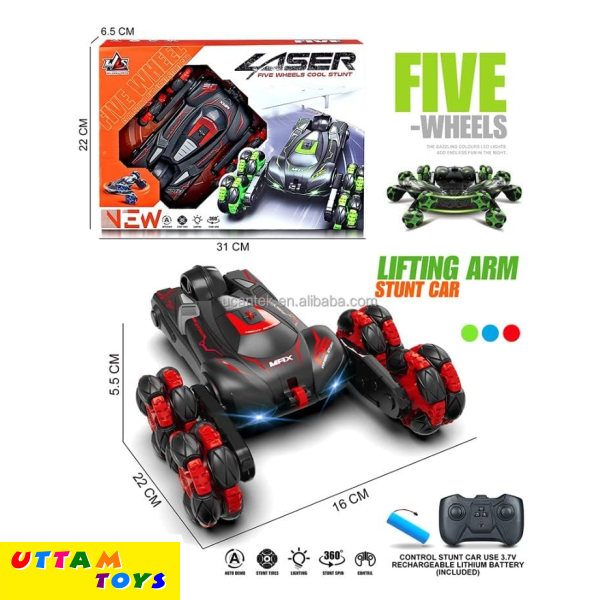 AGBO Stunt Laser MAX 6WHEEL, RC Stunt Car 360 Degree Spinning High Speed Telescopic Rotating Remote Control Six Wheels Climbing rc Toy Drift Stunt car