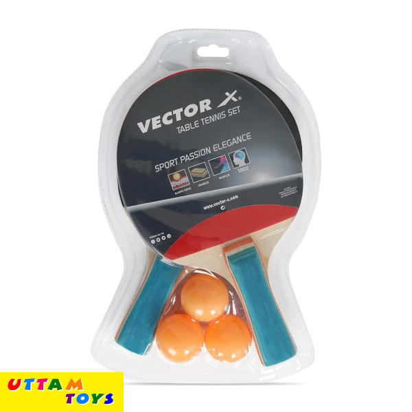 Vector X Combo Set Of Table Tennis (Pack Of 2 Bat And 3 Balls)